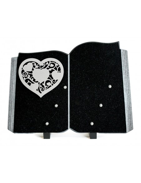 PLAQUE GRANIT LIVRE 25X35CM INOX COEUR