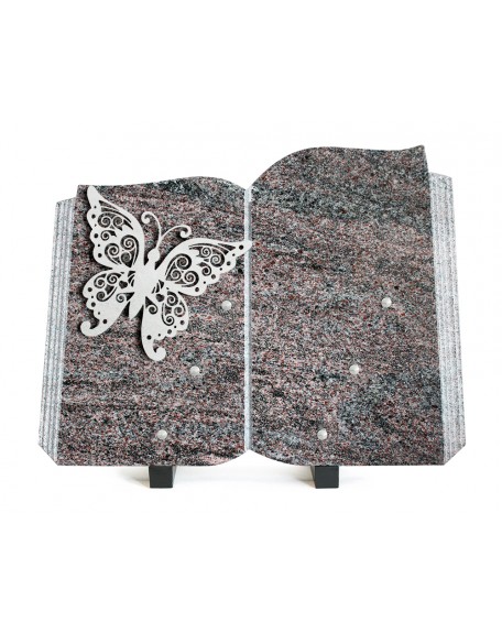 PLAQUE GRANIT LIVRE 25X35CM INOX PAPILLON