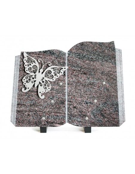 PLAQUE GRANIT LIVRE 25X35CM INOX PAPILLON