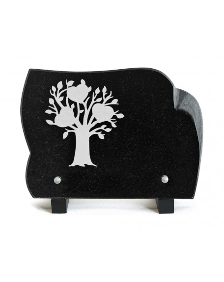 PLAQUE GRANIT 15X21CM INOX ARBRE