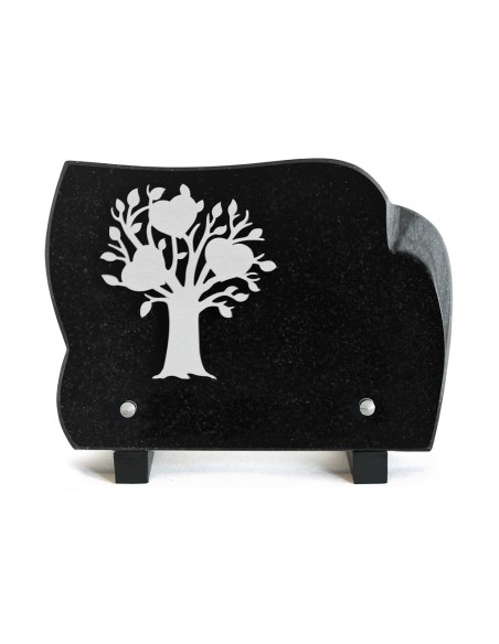 PLAQUE GRANIT 15X21CM INOX ARBRE