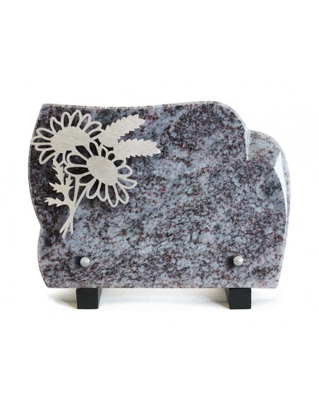 PLAQUE GRANIT 15X21CM INOX BOUQUET