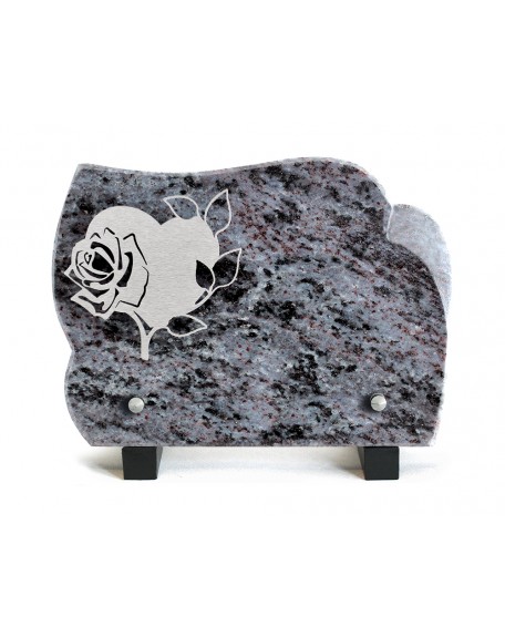 PLAQUE GRANIT 15X21CM INOX COEUR