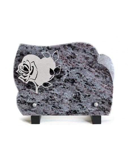 PLAQUE GRANIT 15X21CM INOX COEUR