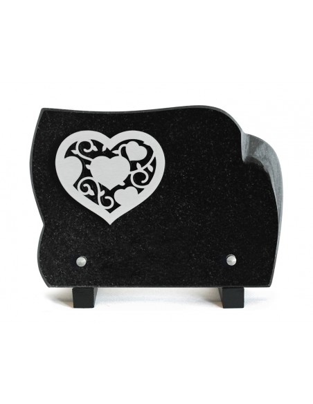PLAQUE GRANIT 15X21CM INOX COEUR