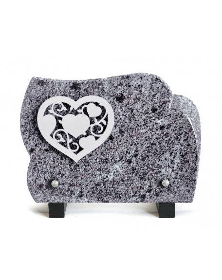 PLAQUE GRANIT 15X21CM INOX COEUR