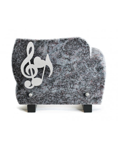 PLAQUE GRANIT 15X21CM INOX NOTE MUSIQUE