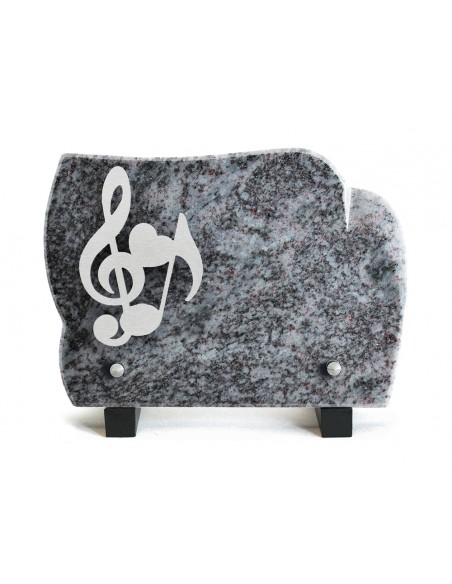 PLAQUE GRANIT 15X21CM INOX NOTE MUSIQUE