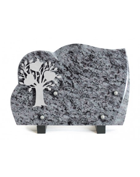 PLAQUE GRANIT 17X25CM INOX ARBRE