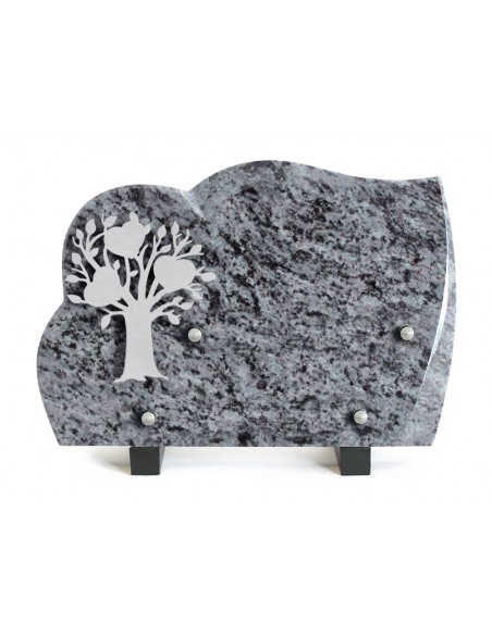 PLAQUE GRANIT 17X25CM INOX ARBRE