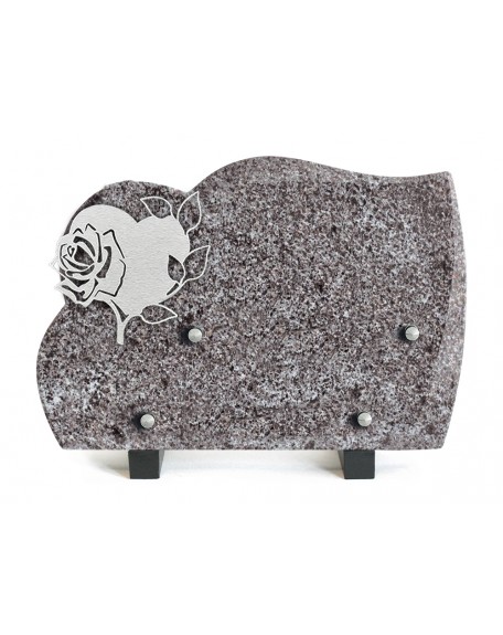 PLAQUE GRANIT 17X25CM INOX COEUR