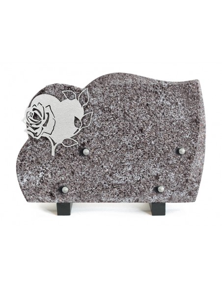 PLAQUE GRANIT 17X25CM INOX COEUR