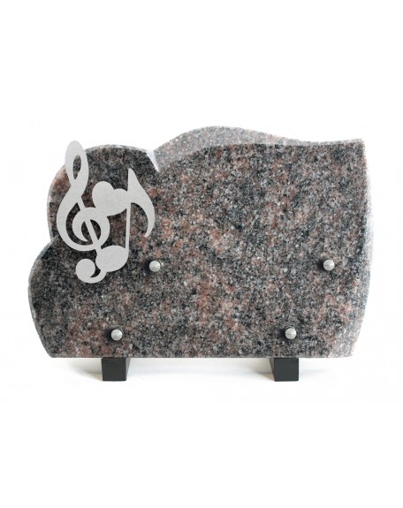 PLAQUE GRANIT 17X25CM INOX NOTE MUSIQUE