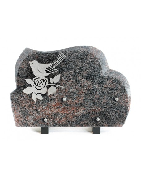 PLAQUE GRANIT 20X30 INOX OISEAU