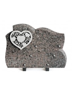 PLAQUE GRANIT 25X35 INOX COEUR