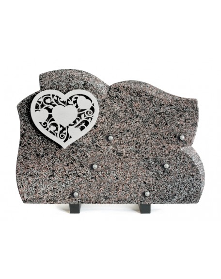 PLAQUE GRANIT 25X35 INOX COEUR