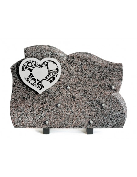 PLAQUE GRANIT 25X35 INOX COEUR