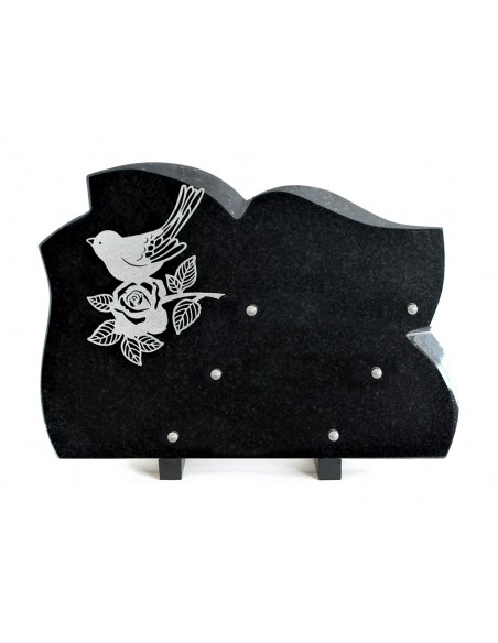 PLAQUE GRANIT 25X35 INOX OISEAU