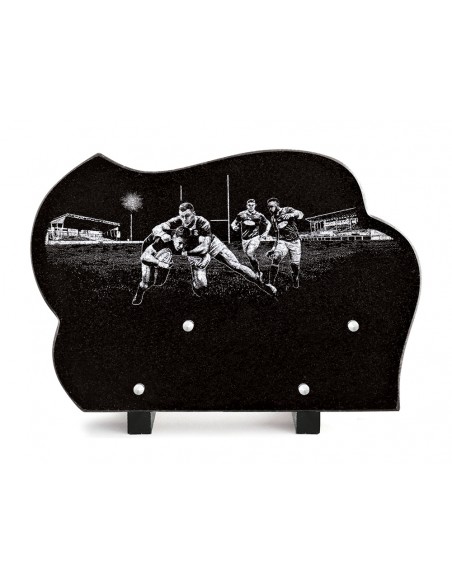 PLAQUE GRANIT 20X30 GRAVURE LASER - RUGBY
