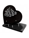 PLAQUE GRANIT COEUR 26X26 GRAVURE LASER - ROSES