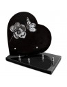 PLAQUE GRANIT COEUR 26X26 GRAVURE LASER - PAPILLON