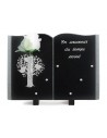 PLAQUE GRANIT LIVRE 25X35CM SOLIFLOR INOX +TEXTE ARGENT