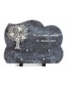 PLAQUE GRANIT NUAGE 25X35CM DECOR INOX +TEXTE ARGENT