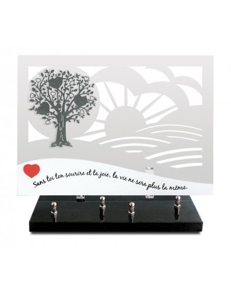 ALTU INCOLORE 25X35 DECOUPE GRAVE MOTIF INOX ARBRE