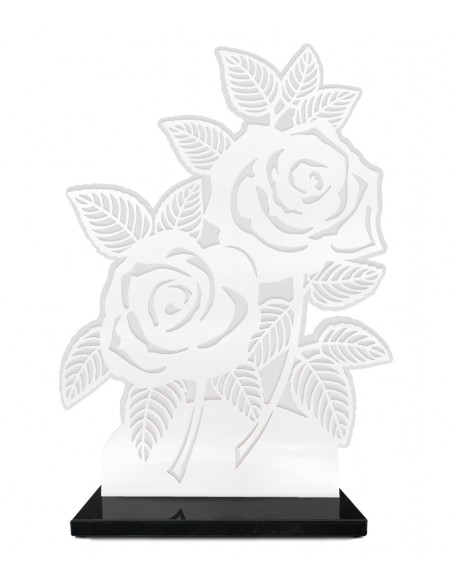 ROSES INOX BLANC 49X67 FORMAT XL DOUBLE ALTU INCOLORE SANS INTER