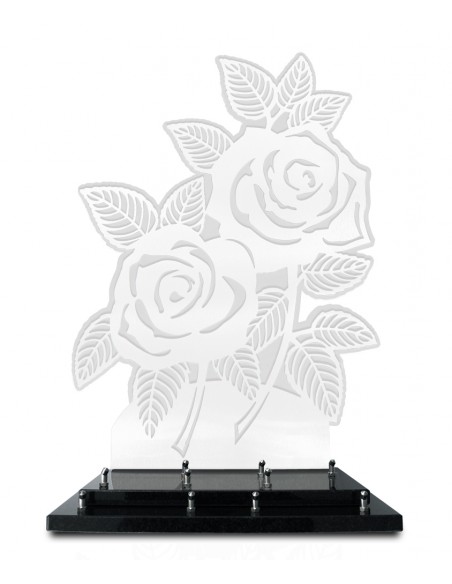ROSES INOX BLANC 49X67 FORMAT XL DOUBLE ALTU INCOLORE 5 INTERS
