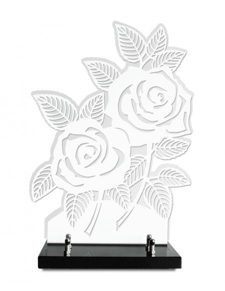 ROSES INOX BLANC 27X37 FORMAT L DOUBLE ALTU INCOLORE + 2 INTERS