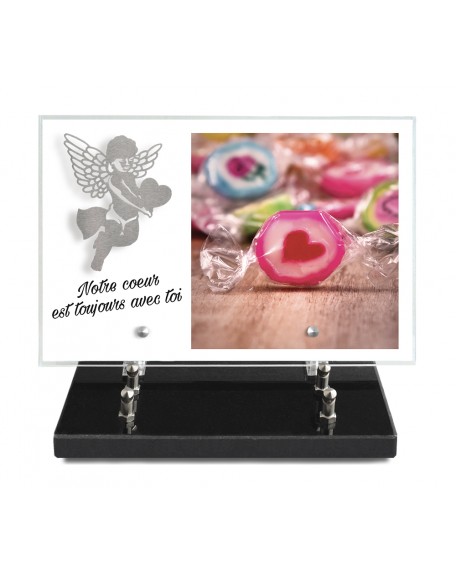 PLAQUE IMPRIMEE 20X30 + MOTIF INOX ANGE