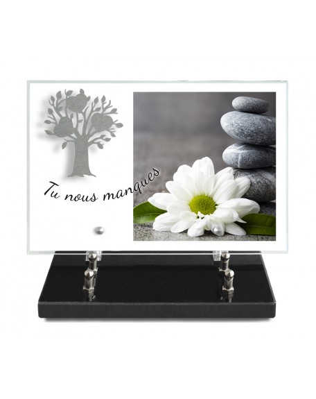 PLAQUE IMPRIMEE 20X30 + MOTIF INOX ARBRE