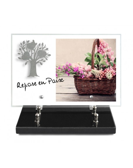 PLAQUE IMPRIMEE 20X30 + MOTIF INOX ARBRE