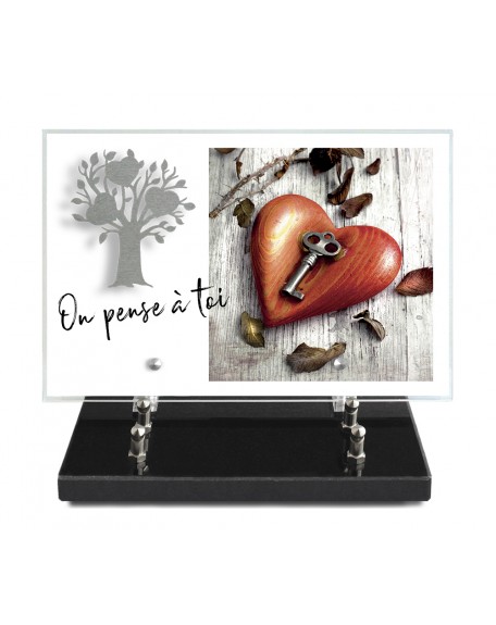 PLAQUE IMPRIMEE 20X30 + MOTIF INOX ARBRE