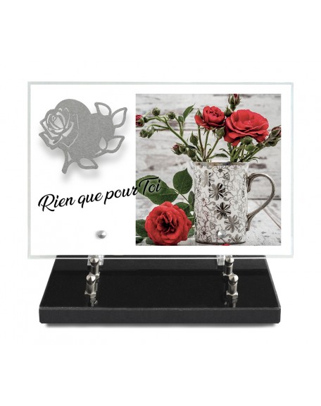 PLAQUE IMPRIMEE 20X30 + MOTIF INOX COEUR