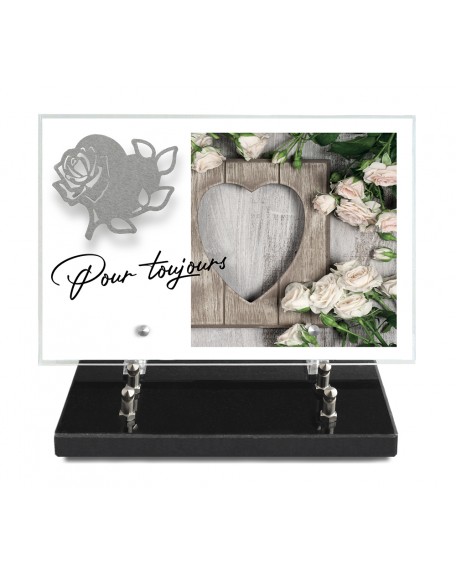 PLAQUE IMPRIMEE 20X30 + MOTIF INOX COEUR