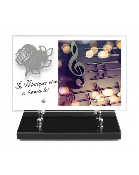 PLAQUE IMPRIMEE 20X30 + MOTIF INOX COEUR