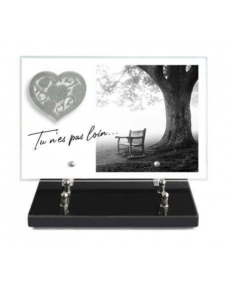 PLAQUE IMPRIMEE 20X30 + MOTIF INOX COEUR