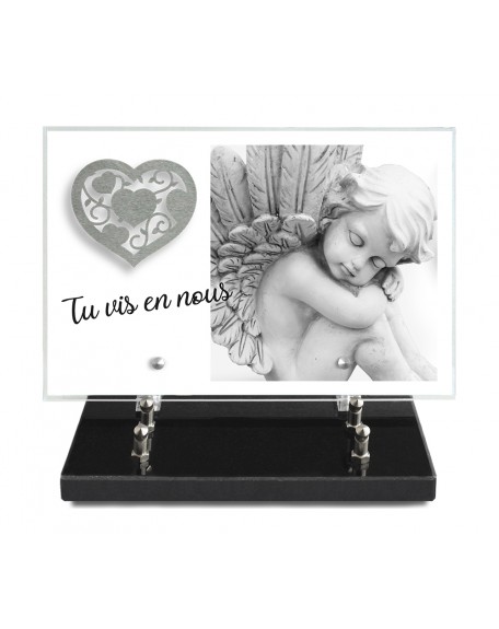 PLAQUE IMPRIMEE 20X30 + MOTIF INOX COEUR