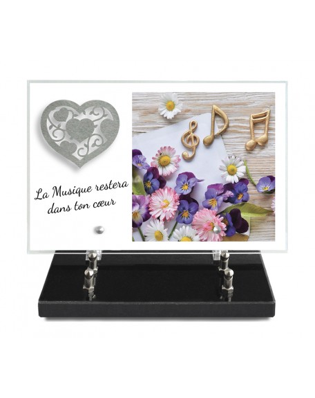 PLAQUE IMPRIMEE 20X30 + MOTIF INOX COEUR