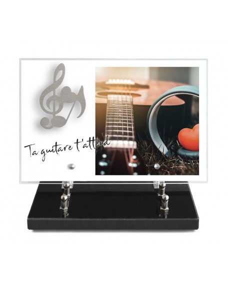 PLAQUE IMPRIMEE 20X30 + MOTIF INOX NOTE MUSIQUE