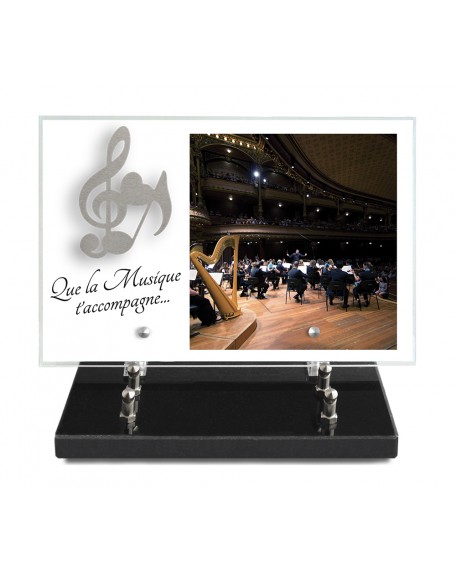 PLAQUE IMPRIMEE 20X30 + MOTIF INOX NOTE MUSIQUE