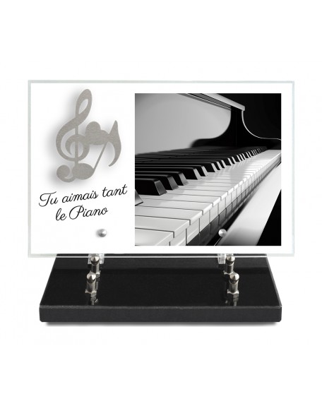 PLAQUE IMPRIMEE 20X30 + MOTIF INOX NOTE MUSIQUE