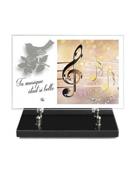 PLAQUE IMPRIMEE 20X30 + MOTIF INOX OISEAU