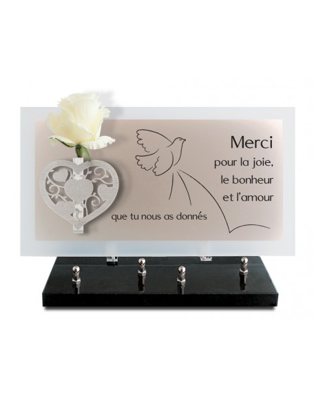 PLAQUE ALTU TEXTE GRAVE 20X37CM SOLIFLORE INOX