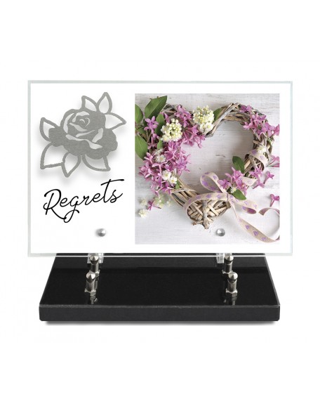 PLAQUE IMPRIMEE 20X30 + MOTIF INOX ROSE