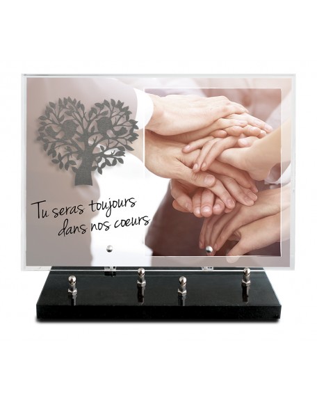 PLAQUE IMPRIMEE 25X35 + MOTIF INOX ARBRE