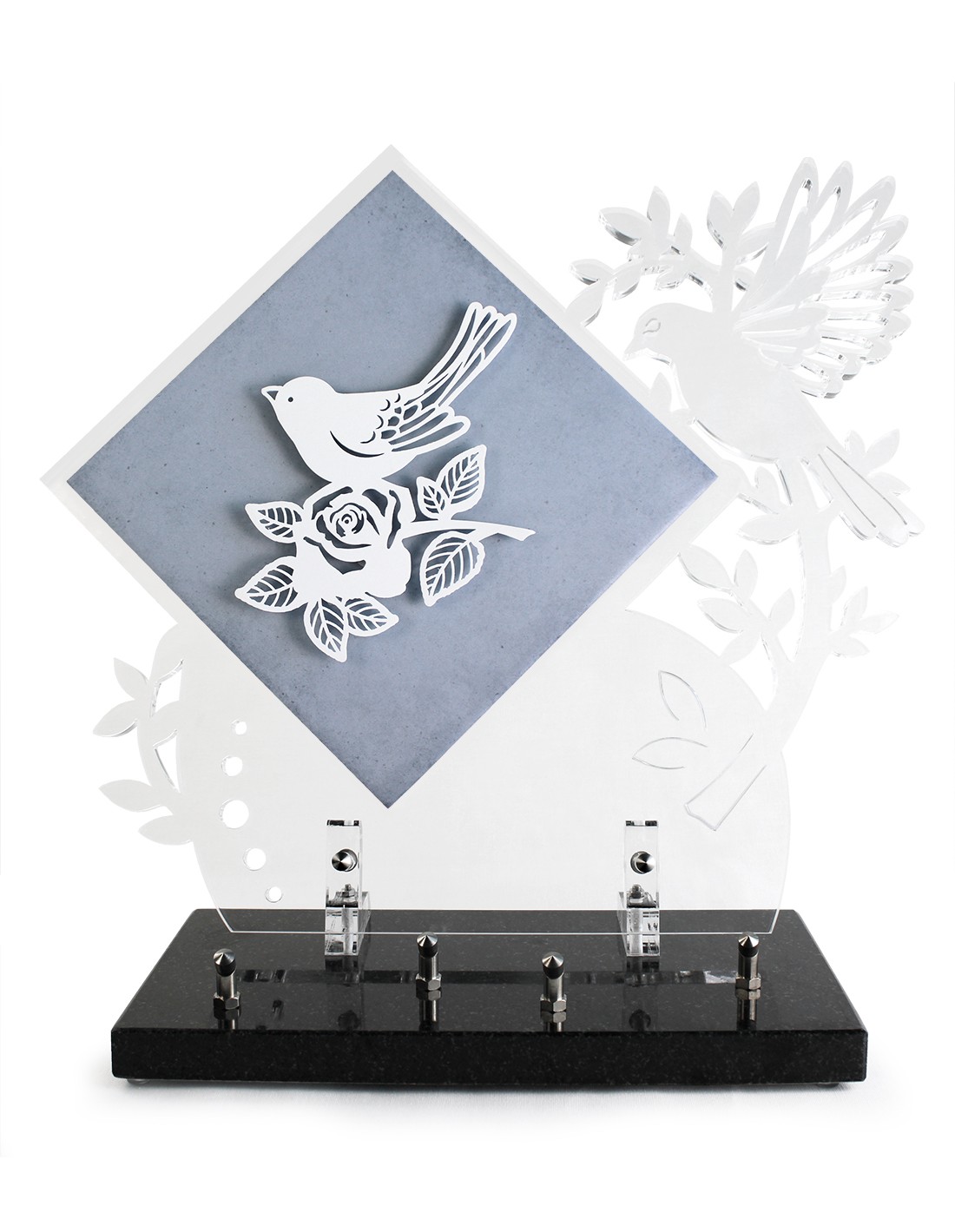 PLAQUE EN GRES CERAME + MOTIF INOX 35X39CM
